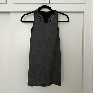 Black and Gray Lululemon Workout Top